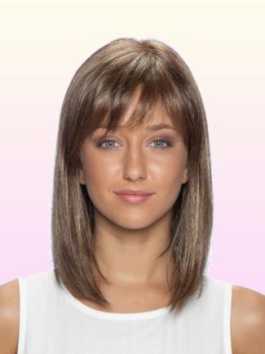Medium Brown Lace Front Indian Remy Hair Wigs