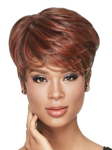 Red Wavy Synthetic African American Wigs
