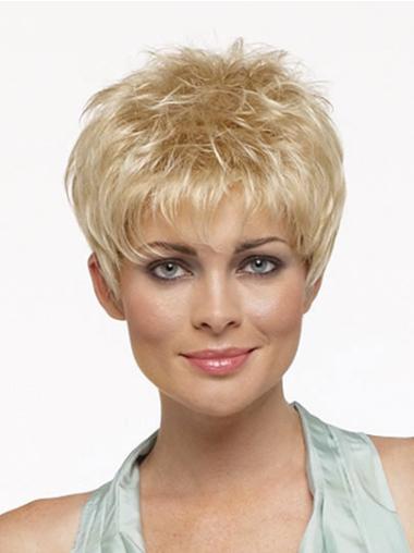 Top Short Blonde Straight Synthetic Wigs