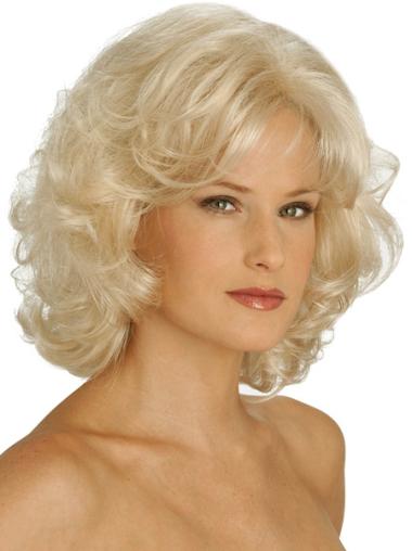 Comfortable Blonde Curly Synthetic Wigs
