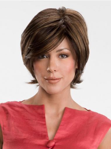 Brown Straight Lace Front Synthetic Wigs