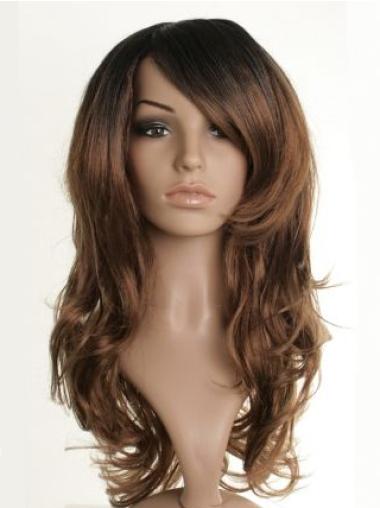 Long Brown Wavy Synthetic Celebrity Wigs
