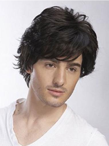 Soft Hand-tied Remy Human Hair Men Wigs