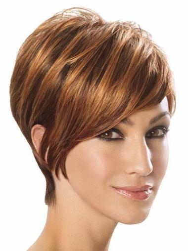 Stylish Brown Straight Synthetic Short Wigs