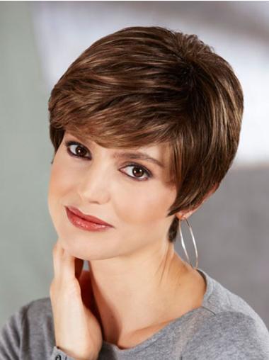 Good Brown Straight Synthetic Short Wigs